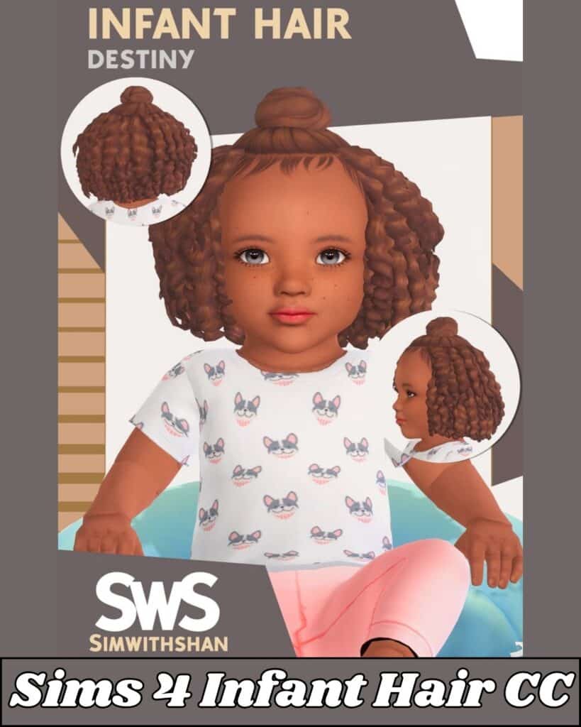 super curly hair cc on sims infant