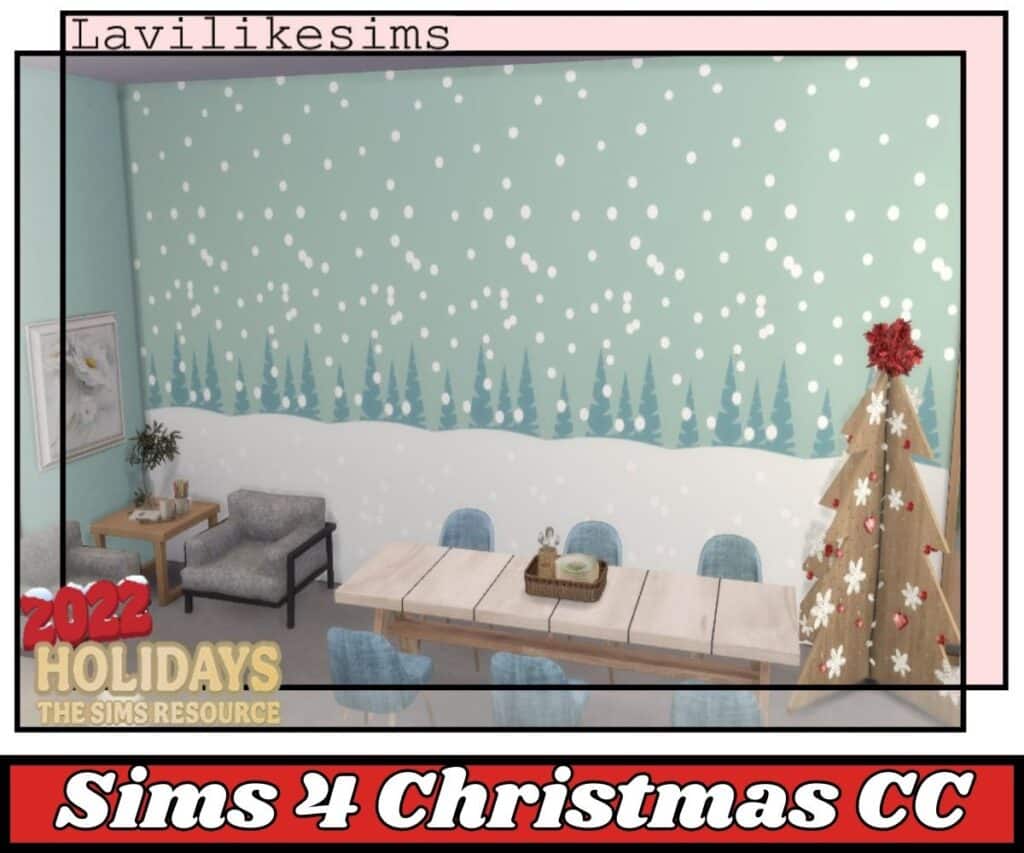 sims 4 winter wonderland snowy wallpaper cc