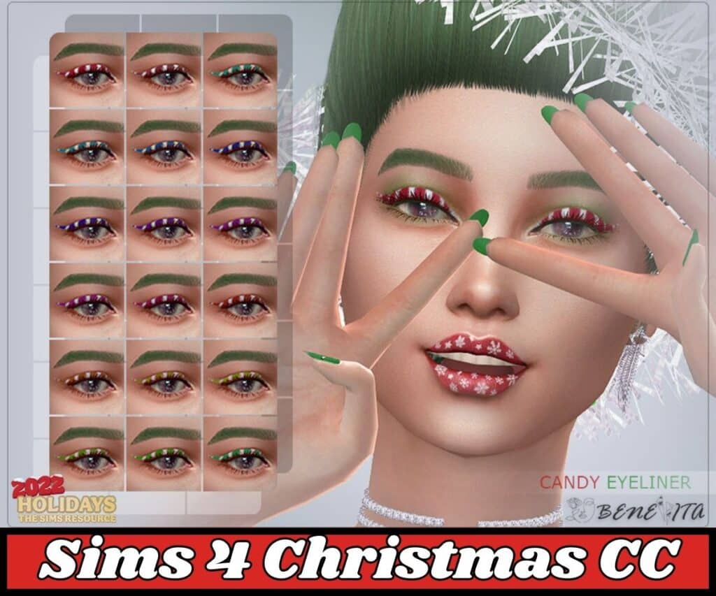 Sims 4 candy cane makeup