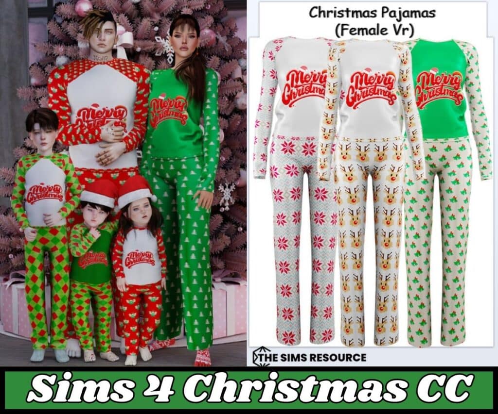 Sims 4 Pjs Christmas on sims family
