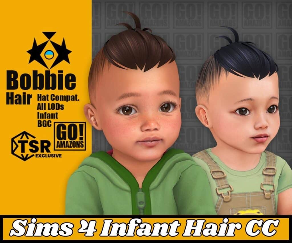 sims 4 male infant with Cossack inspired hairstyle