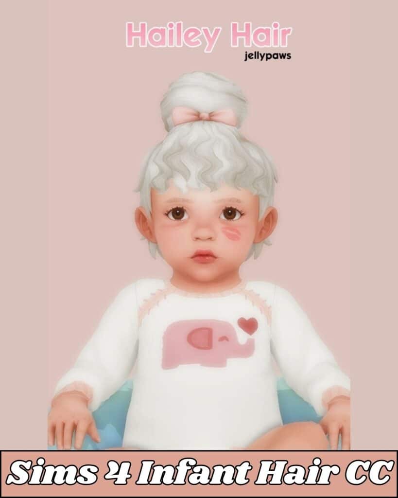 sims 4 infant with big bun and bangs