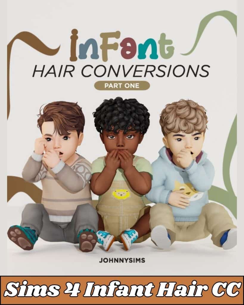 sims 4 infant boys with different hair cc