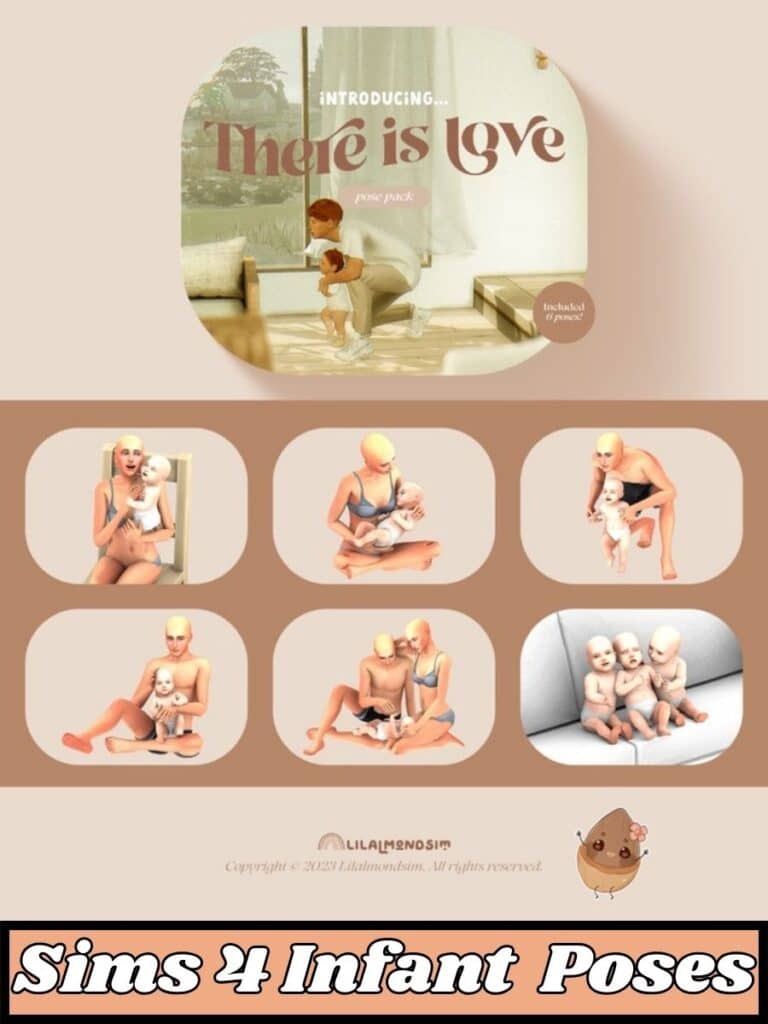 parent and baby pose pack for sims 4